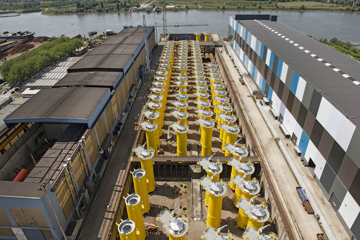 Transition pieces for the 600MW Gemini project wait to be installed (Koolen Photography)