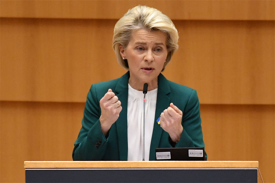 "We have to accelerate the green transition," EU president Ursula von der Leyen said today (pic credit: John Thys/AFP via Getty Images)