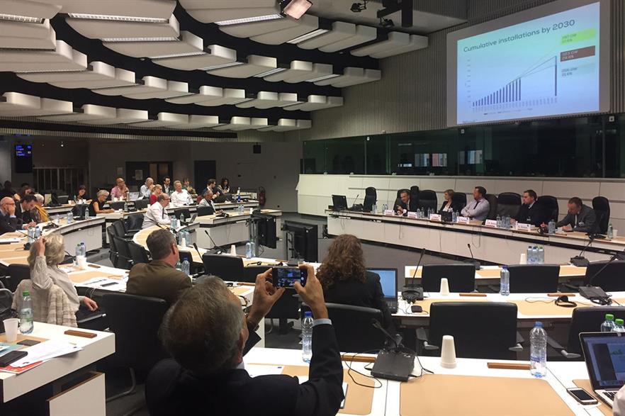 WindEurope CEO Giles Dickson speaks at the policy forum