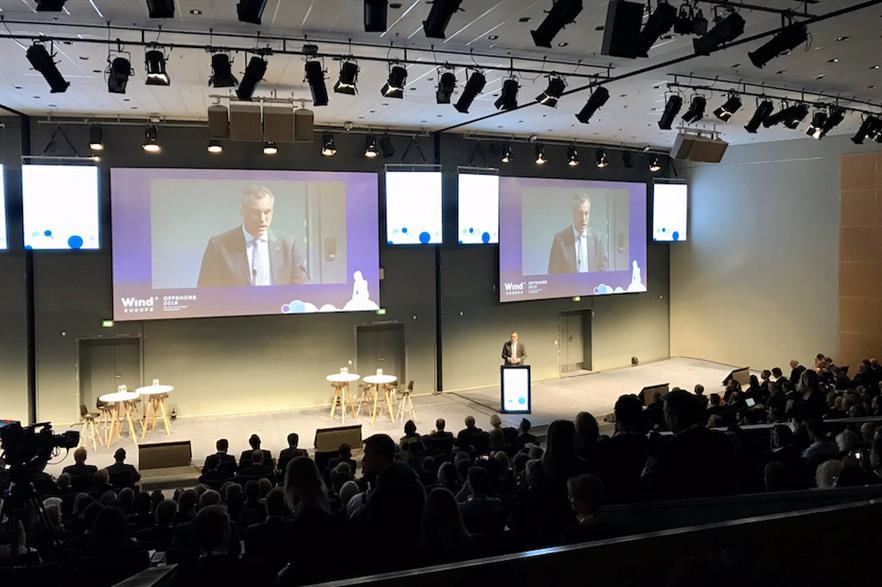 WindEurope chair Gunnar Groebler at the conference's opening session (pic credit: WindEurope)