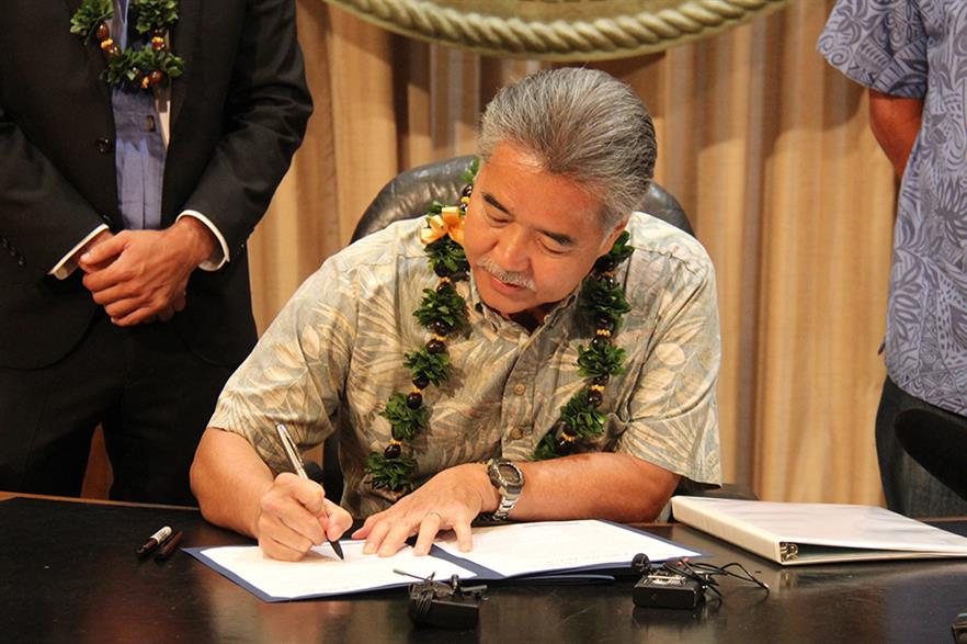Hawaii governor David Ige signed the bill in to law