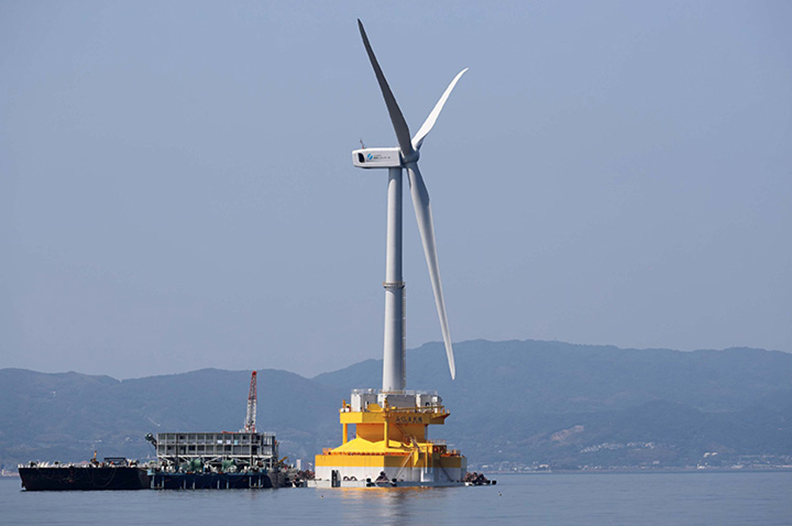 Hitachi's 5MW turbine has been installed on a floating platform as part of the Fukushima Forward project