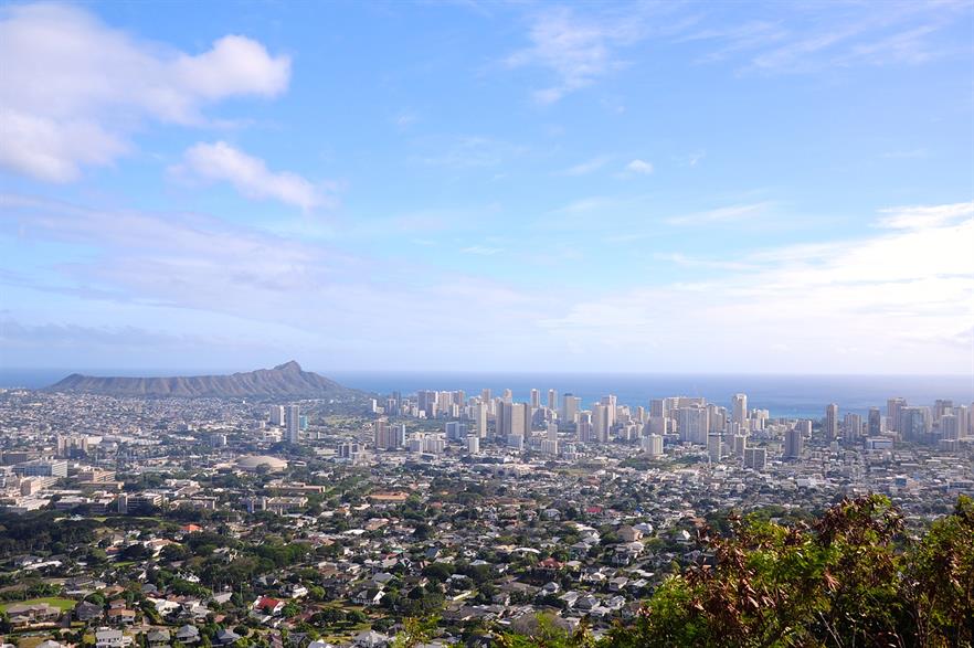 Hawaii state capital Honolulu - one of two offshore zones is located south of the city