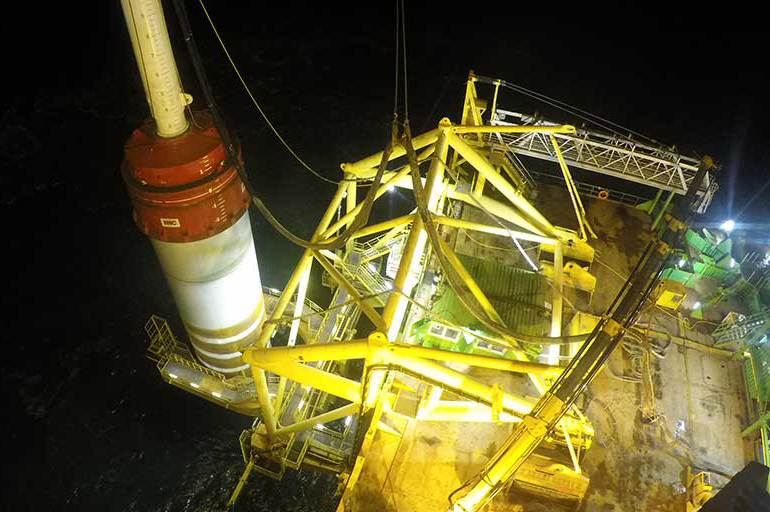 Vattenfall's Horns Rev 3 offshore wind project is under construction off Denmark's coast