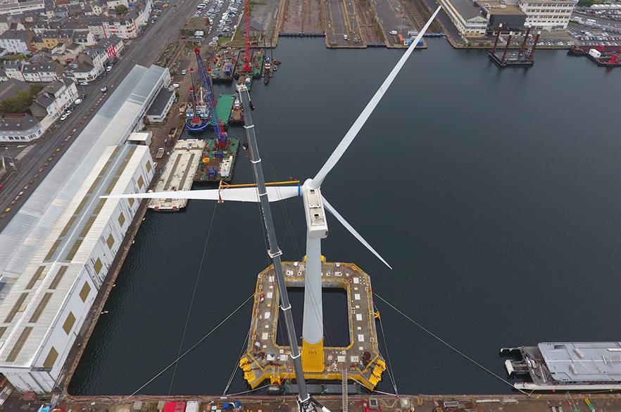 The turbine has been installed on Ideol's Floatgen platform (pic: Ideol/ECN/Above All)
