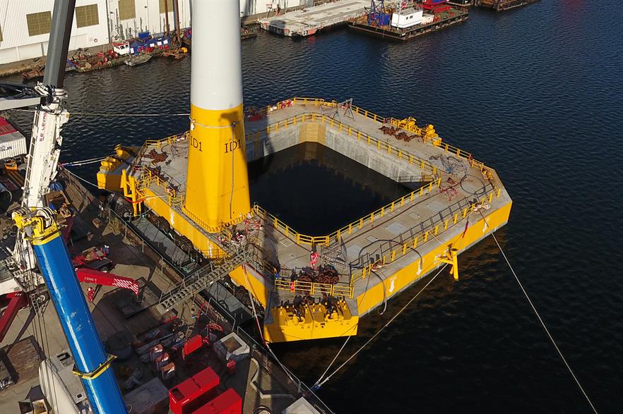 The floating substation will utilise Ideol's pool dampening design used on its Floatgen demonstration turbine (pic: Ideol/ECN/Above All)