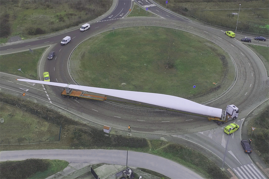 LM Wind Power designed and built the 62-metre blade, the world’s largest thermoplastic blade, at its Ponferrada plant in Spain