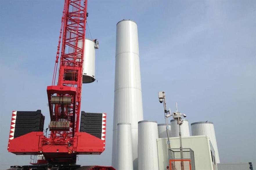 The turbines are being installed on 135-metre modular steel towers