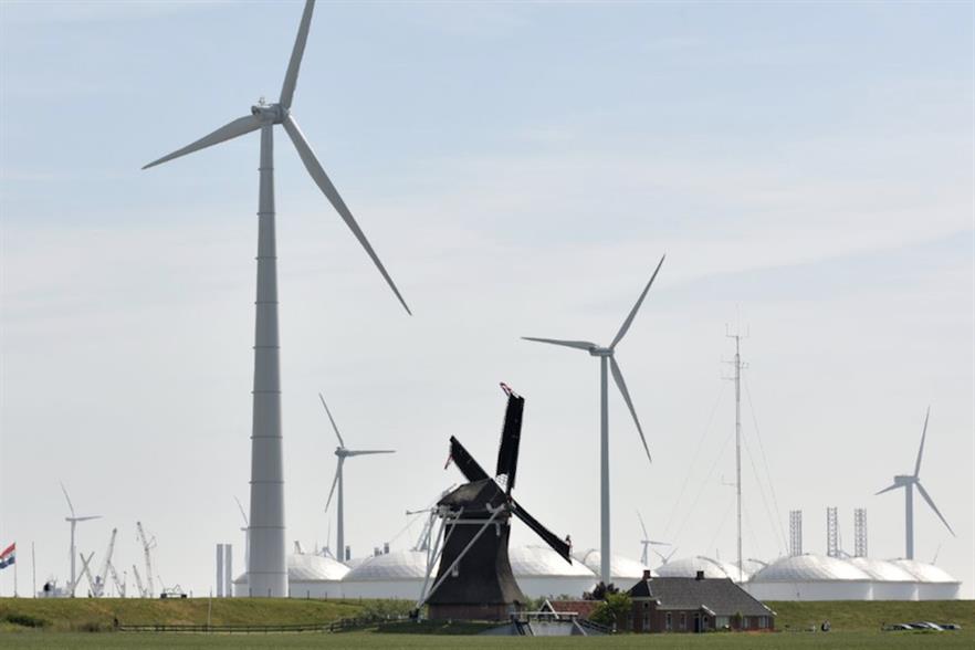 Lagerwey placed its 'David turbine' (above) next to a 'Goliath' windmill at a testing site