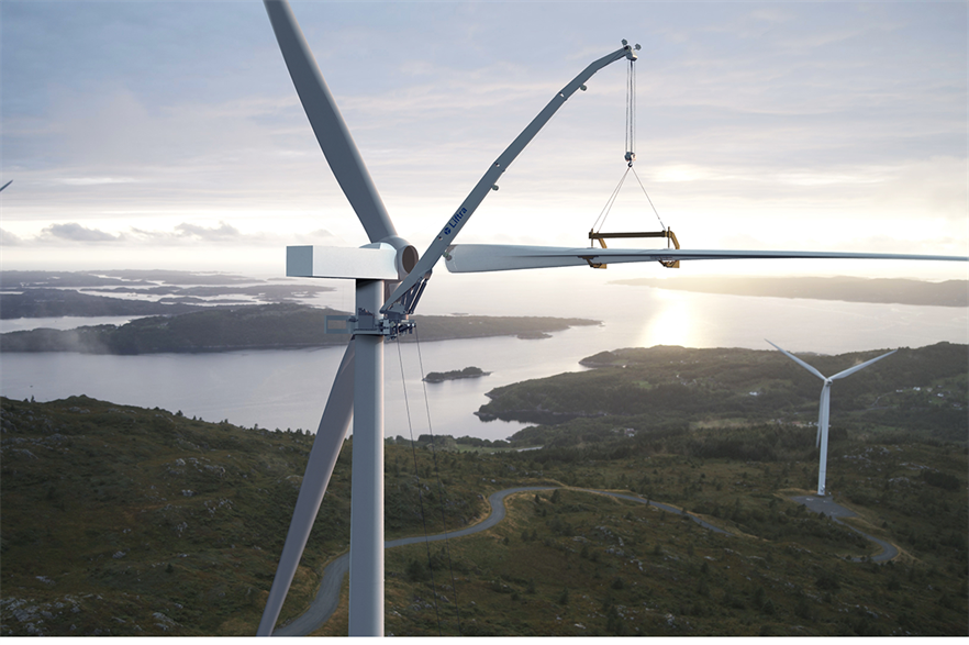 An artist's impression of what Liftra's LT1500 climbing-crane solution will look like