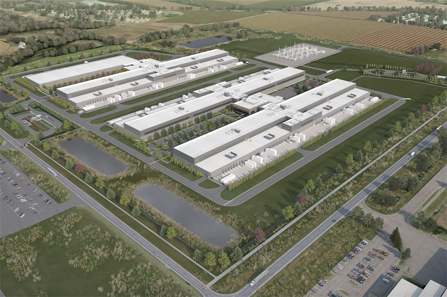 An artist's impression of what Meta's data centre in Altoona, Iowa will look like once its expansion is completed