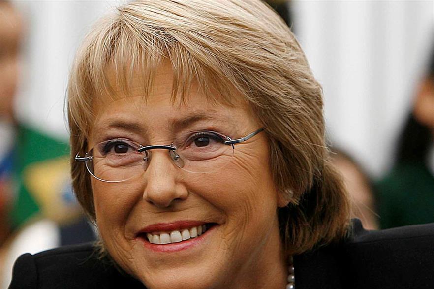 Agenda 45%… President Michelle Bachelet demands that 45% of new generation capacity must come from renewables (pic: Agencia Brasil)