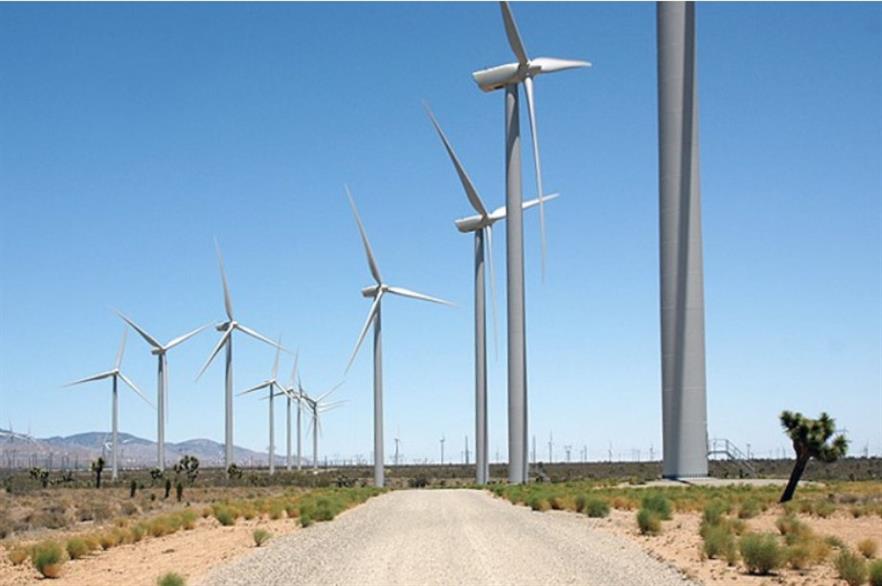 The 150MW Mustang Hills wind farm in Tehachapi, California