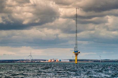 Narec’s offshore anemometry platform at the 100MW offshore demonstration wind site in Blyth, Northumberland
