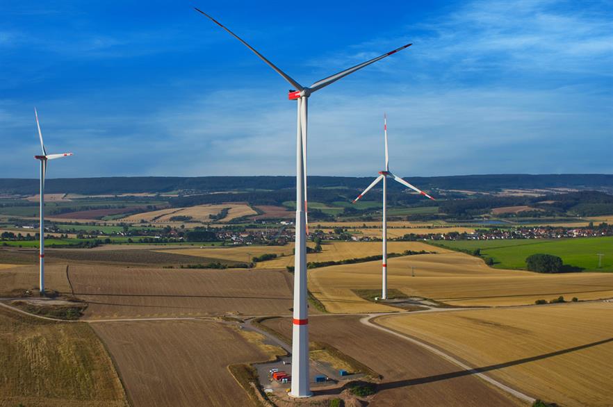 Nordex's 238.5-metre turbine in Thuringia features a 164-meter hybrid tower with an octagonal base