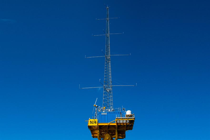 An offshore met mast had been installed at the demonstration wind site in Blyth