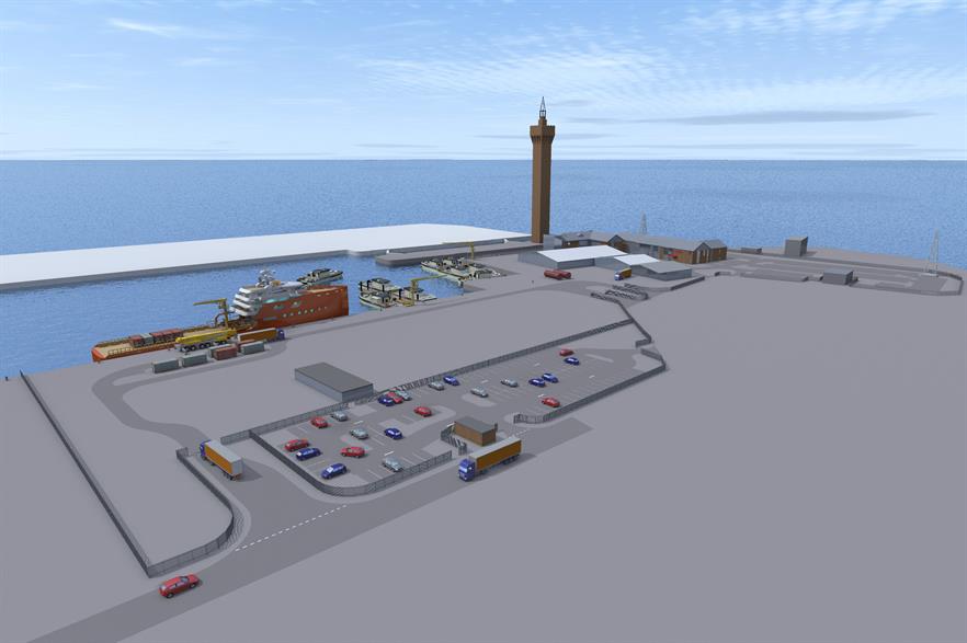 The plan for Ørsted's East Coast Hub port in Grimsby, northeast England
