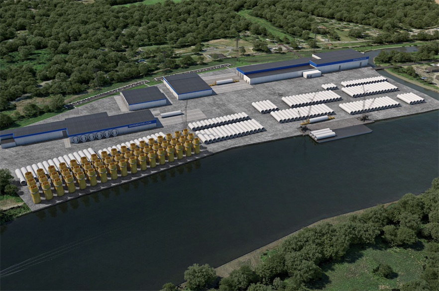 An artist's impression of the Equinor's planned tower factory in the Port of Albany (pic credit: Graph Synergie)