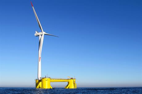 WindFloat's prototype floating foundation with 2MW turbine; new project will use 8MW-plus machines
