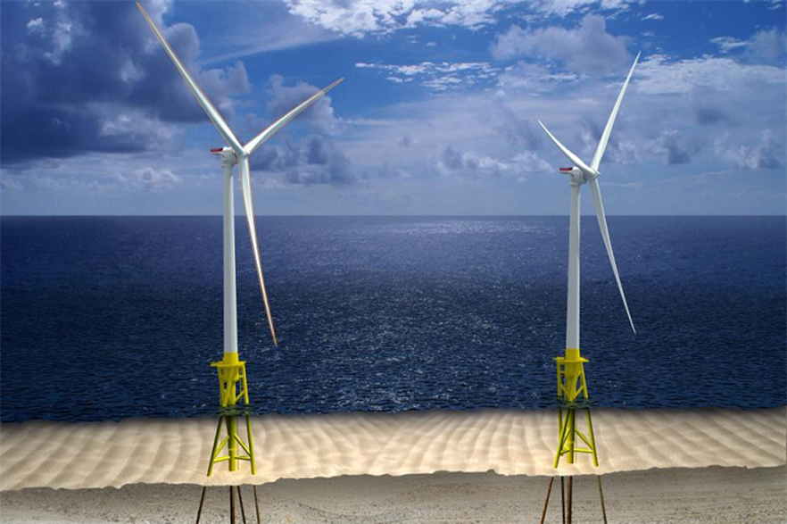 Artist's rendering of proposed 12 MW offshore wind facility