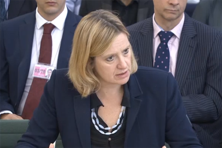 Amber Rudd faced questions from the energy and climate change parliamentary committee