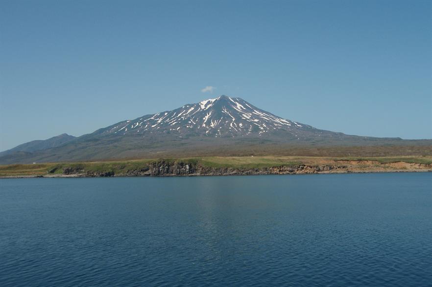 The Bogdan Khmelnytsky volcano on Iturup in the Kuril Islands