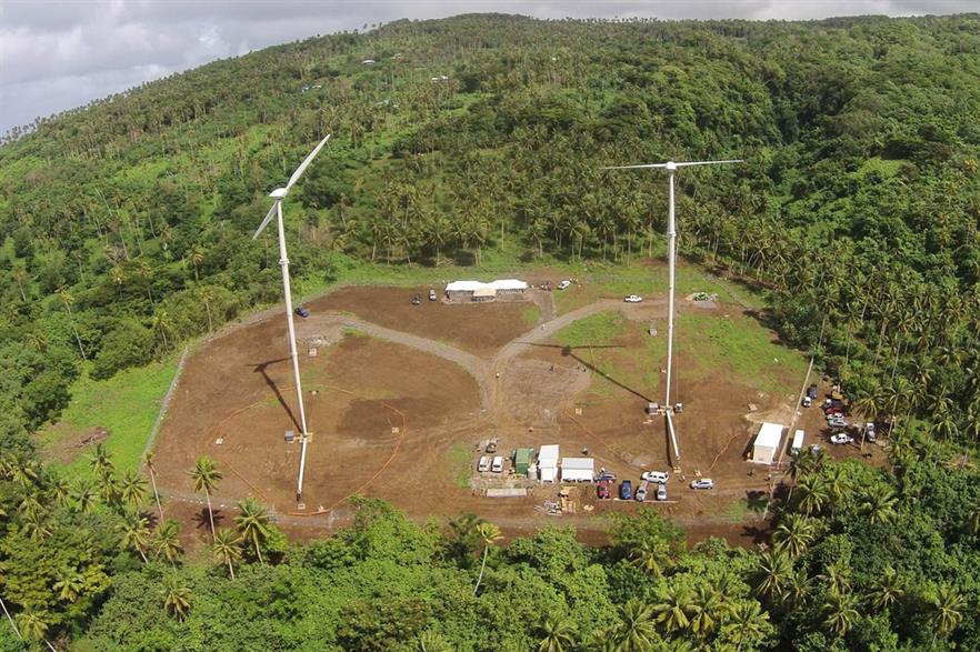 Samoa's first wind farm has a 550kW capacity