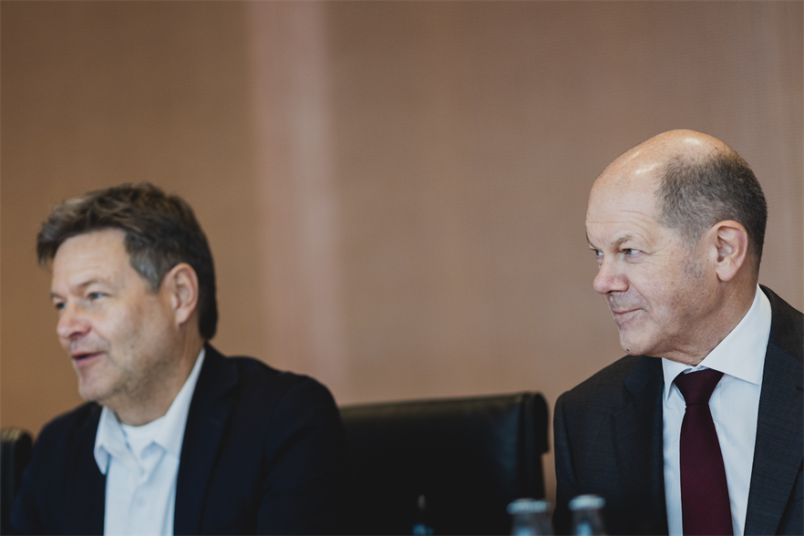 The cabinet of German Chancellor Olaf Scholz (right) approved the levy on "excessive profits' last week (pic credit: Florian Gärtner/Getty Images)