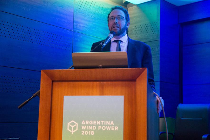 Undersecretary for renewable energy Sebastian Kind made the announcement at the Argentina Wind Power 2018 conference (pic: GWEC)
