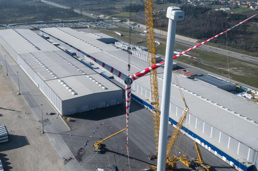 Senvion installed a 3.6MW turbine at its blade manufacturing facility in Portugal