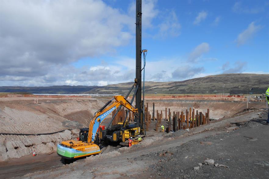 Siemens piling work at Hunterston Test Centre for Offshore Wind