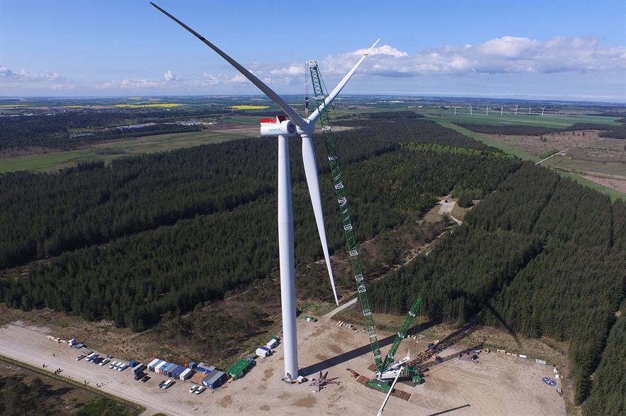 A prototype for Siemens' 7MW turbine has been installed onshore in Denmark