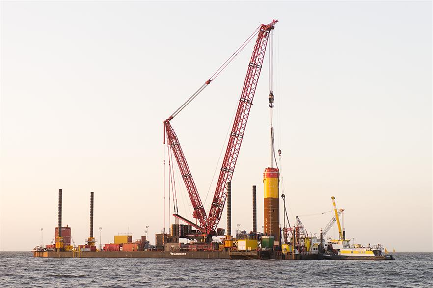 The first monopile at Westermeerwind has been installed
