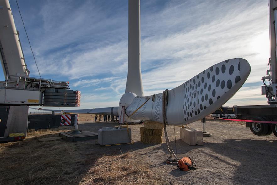 The blades have now been installed on the test turbine in Colorado, United States (pic credit: Lee Jay Fingersh)