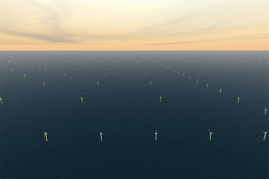 An artist's impression of what the 1.4GW Sofia offshore wind farm might look like