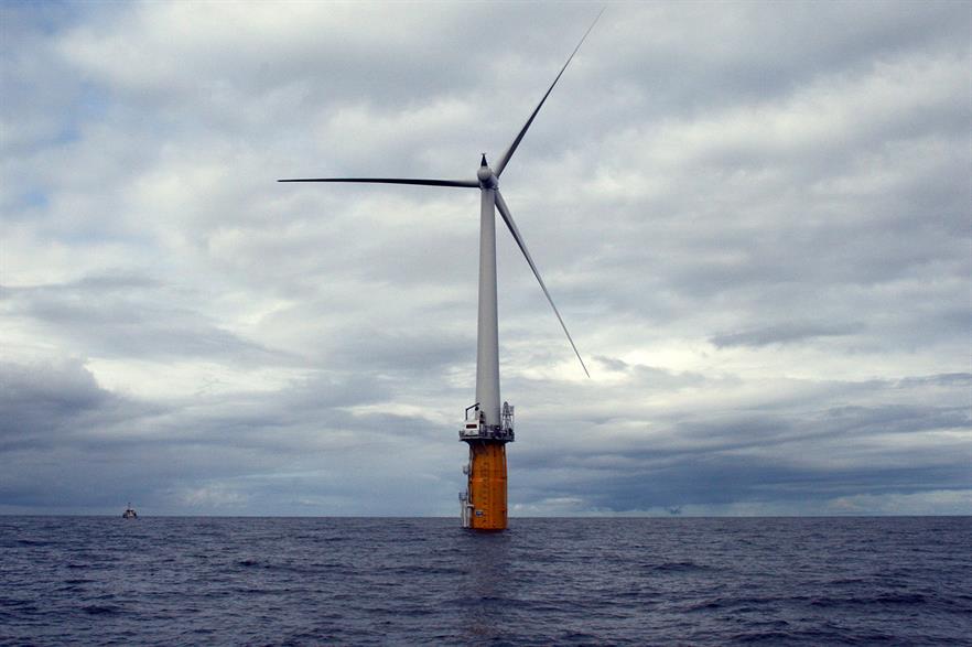 A demonstration Hywind turbine has been in operation off the coast of Norway since 2009