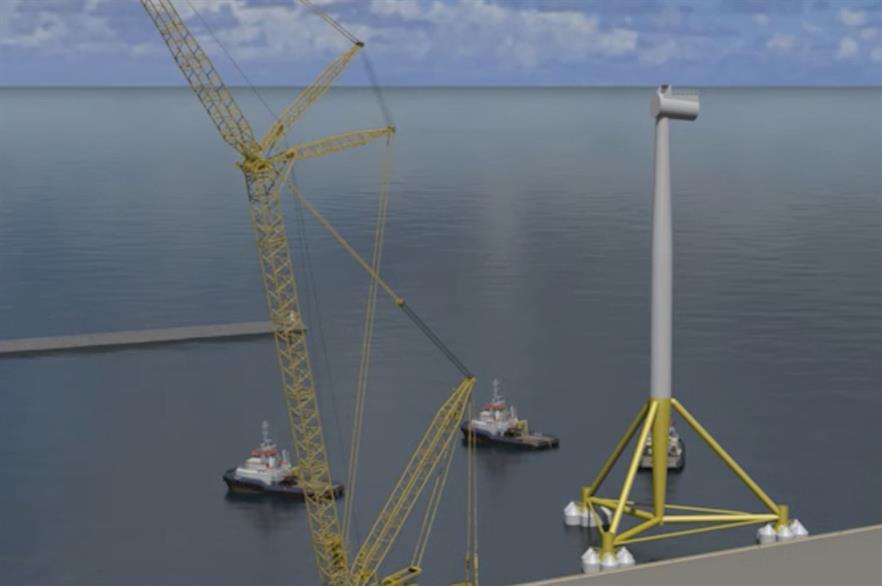 The TetraSpar concept consists of a tubular steel main structure with a suspended keel (pic: DNV GL)