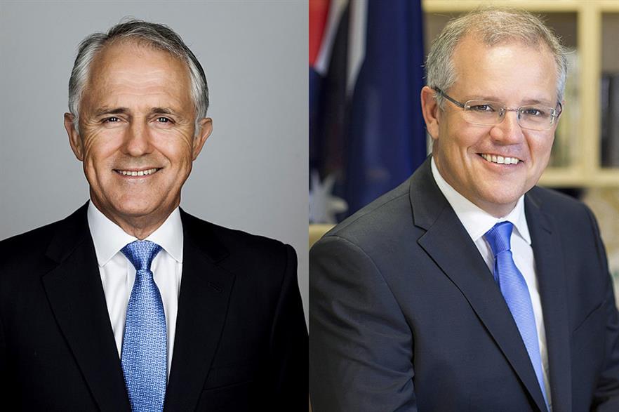 Malcolm Turnbull (left) replaced as prime minister by Scott Morrison (pic: WikiCommons)