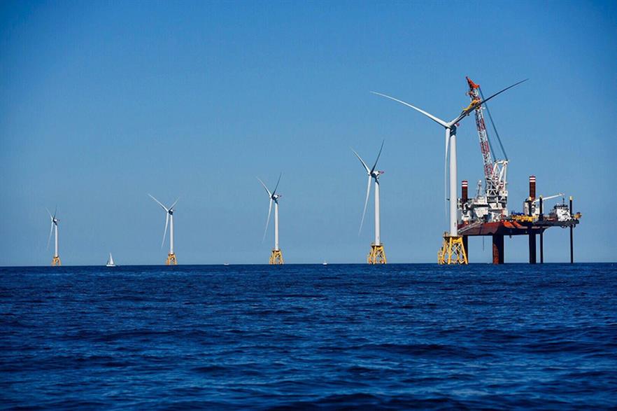 The five-turbine, 30MW Block Island project off the coast of Rhode Island (above) is the US’ only offshore wind farm to date