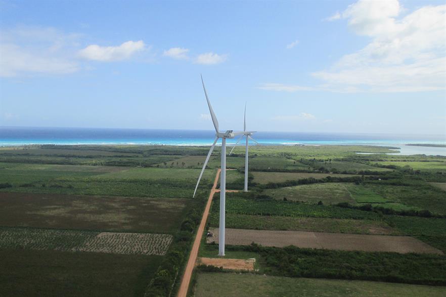 Vestas V112-3.3MW at Larimar project in the Dominican Republic. V117-3.45MW will power phase 2