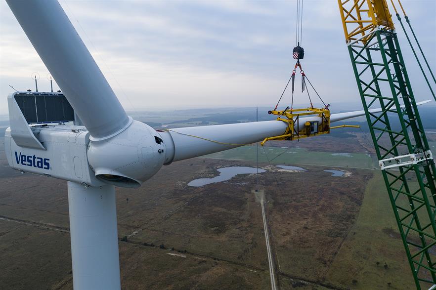 Vestas hopes the new technology could reduce the need for tag lines during blade lifts