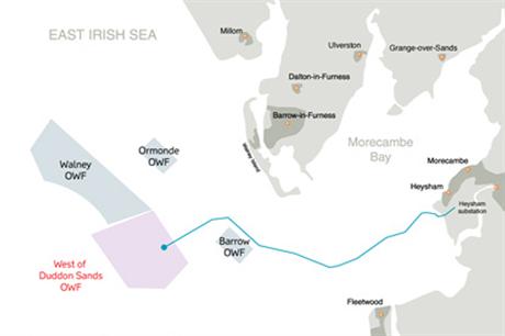 The project is located in the Irish Sea