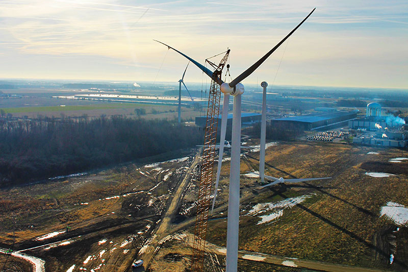 Whirlpool installed two Goldwind turbines at its Findlay, Ohio plant in January 2016
