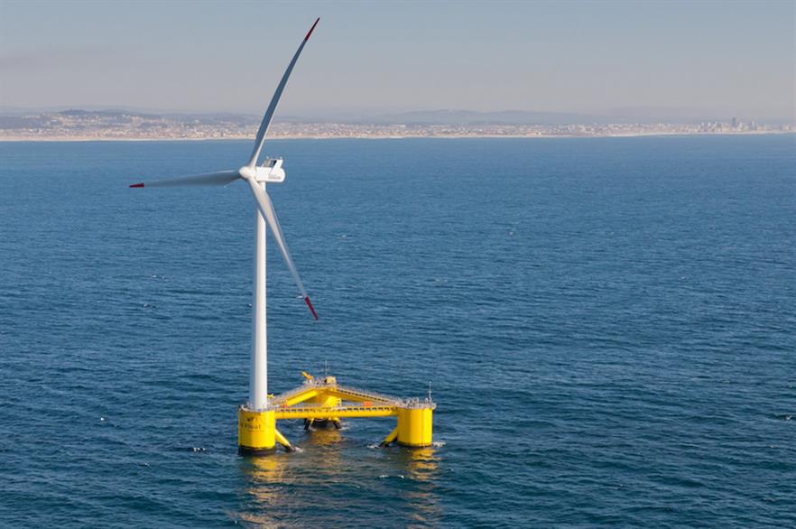 TotalEnergies and Simply Blue Group are already working together on a UK offshore wind project that will feature turbines installed on Principle Power’s WindFloat foundations (above)