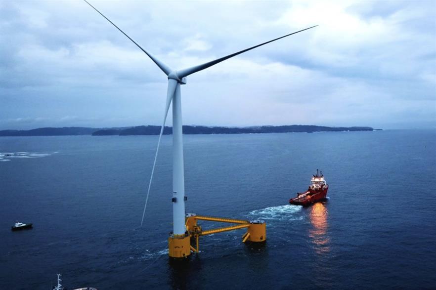 Ocean Winds' 25MW Windfloat Atlantic floating offshore wind pilot project is installed in Portuguese waters (pic credit: Vestas)