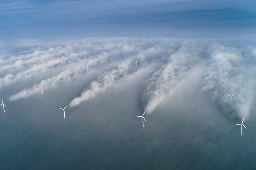 A now famous image demonstrating how wake can affect turbines in lines