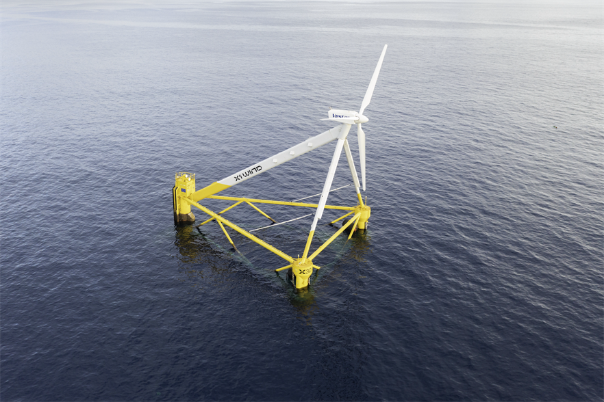 X1 Wind's PivotBuy floating offshore wind prototype at the Plocan test site in the Canary Islands