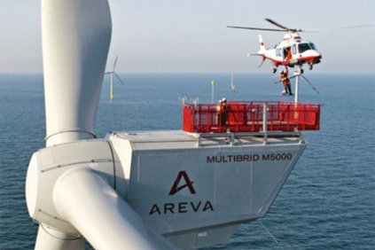 Areva M5000 turbine at the Alpha Ventus wind farm 