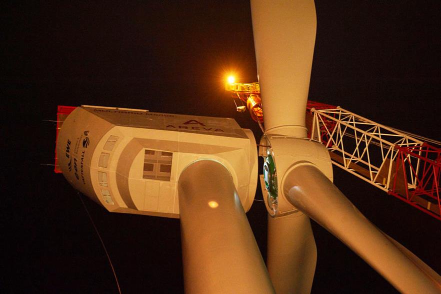 Bankability… Areva will have installed 130 M500-116s offshore by year-end (pic: Areva Wind/Jan Oelker) 