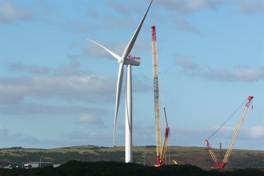 Siemens SWT-6.0-154… The long-bladed prototype is sited onshore at a test site in Scotland